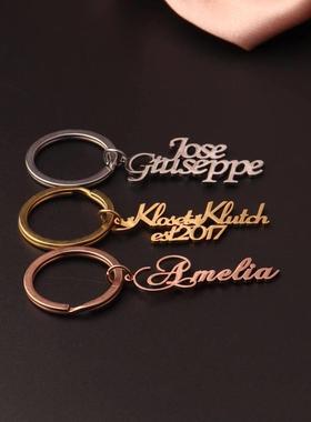 Customized Personalized Name Pendant Keychain lovers
