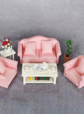Miniature Sofa Set for 1:12 Doll House Living Room Life