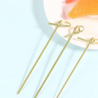 200PCS Bamboo Elegant Cocktail Picks Drink Food Sticks