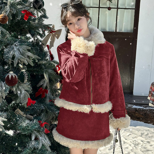 女童本命年冬装毛绒套装2025款