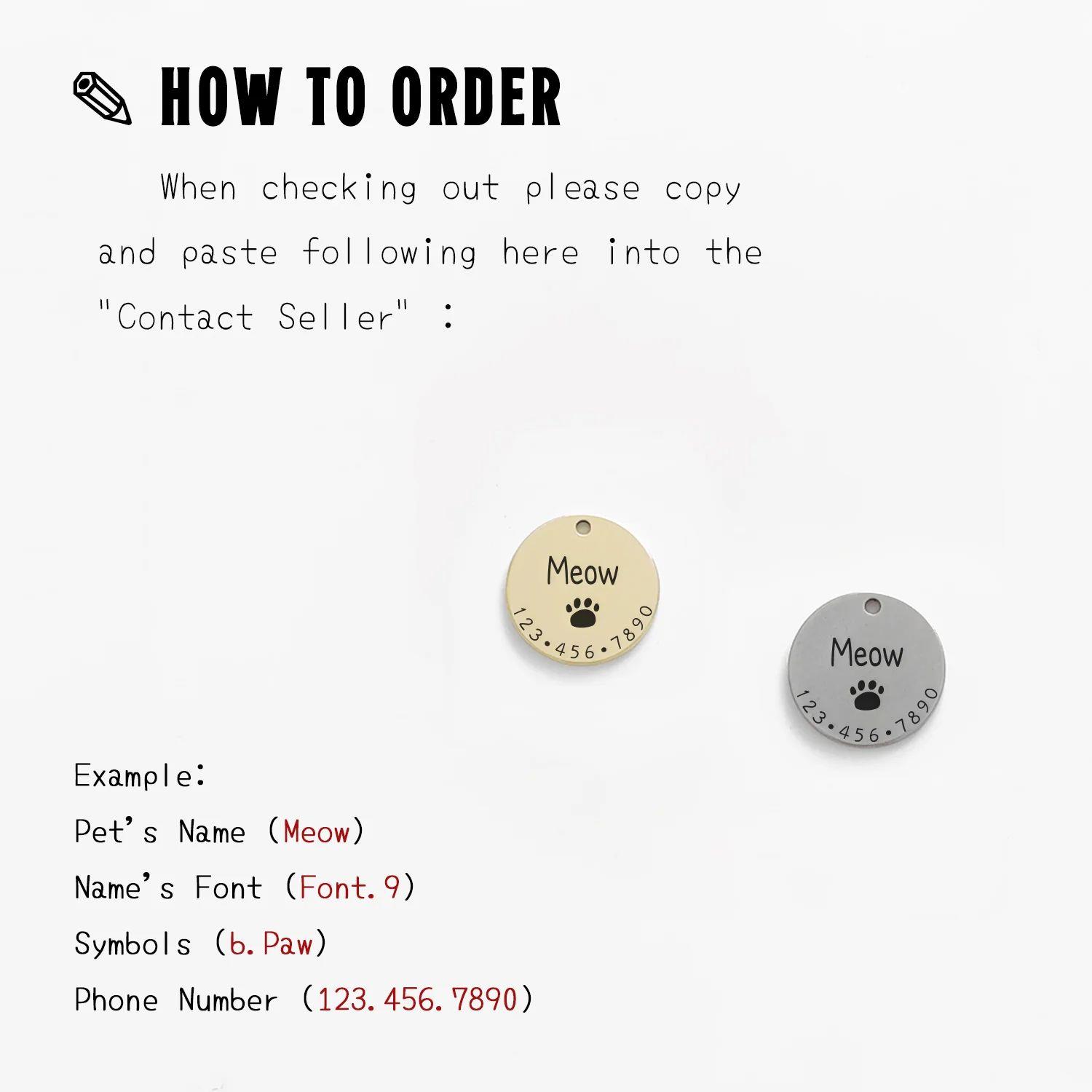 Personalized Pet Cat Dog ID Tag Collar Accessories MW001 Cus