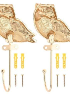 2pcs Vintage Owl Shaped Decorative Wall Hooks Rack Hangers