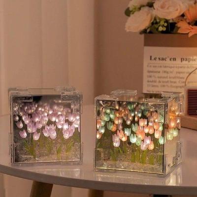 Artificial Tulip Flower Night Light Bedside Lamp LED Night