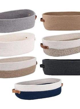 Cotton Rope Woven Basket Bathroom Organizer Bin for Living