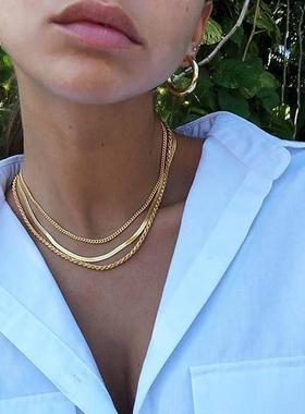Women Simple Dainty Gold Layered Necklaces Jewelry Gift