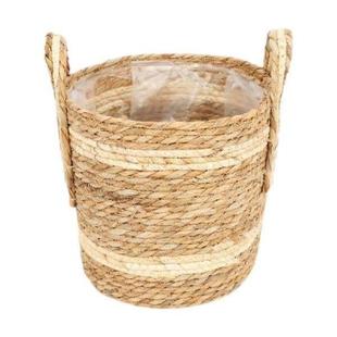 Plant Basket Container with Porch Woven Handles Planter
