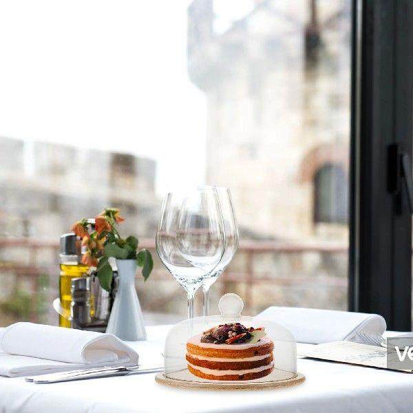 Cake Display Tray Cover Kit Glass with Show Rack Food Plate