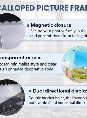 ABYN-2 Pack Of Acrylic Scalloped Picture Frame,Clear