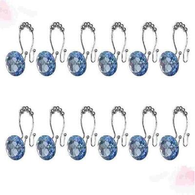 12PCS Rust Resistant Double Hooks Glide Shower Ring Hangs