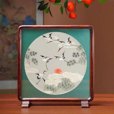 1pc, Su Embroidery Ornaments, Double Sided Embroidery