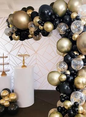 Black Gold Balloon Garland Arch Kit Confetti Latex Balloon H