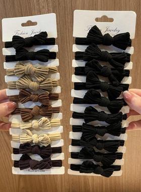 Bow knot widened hair loop high elastic women