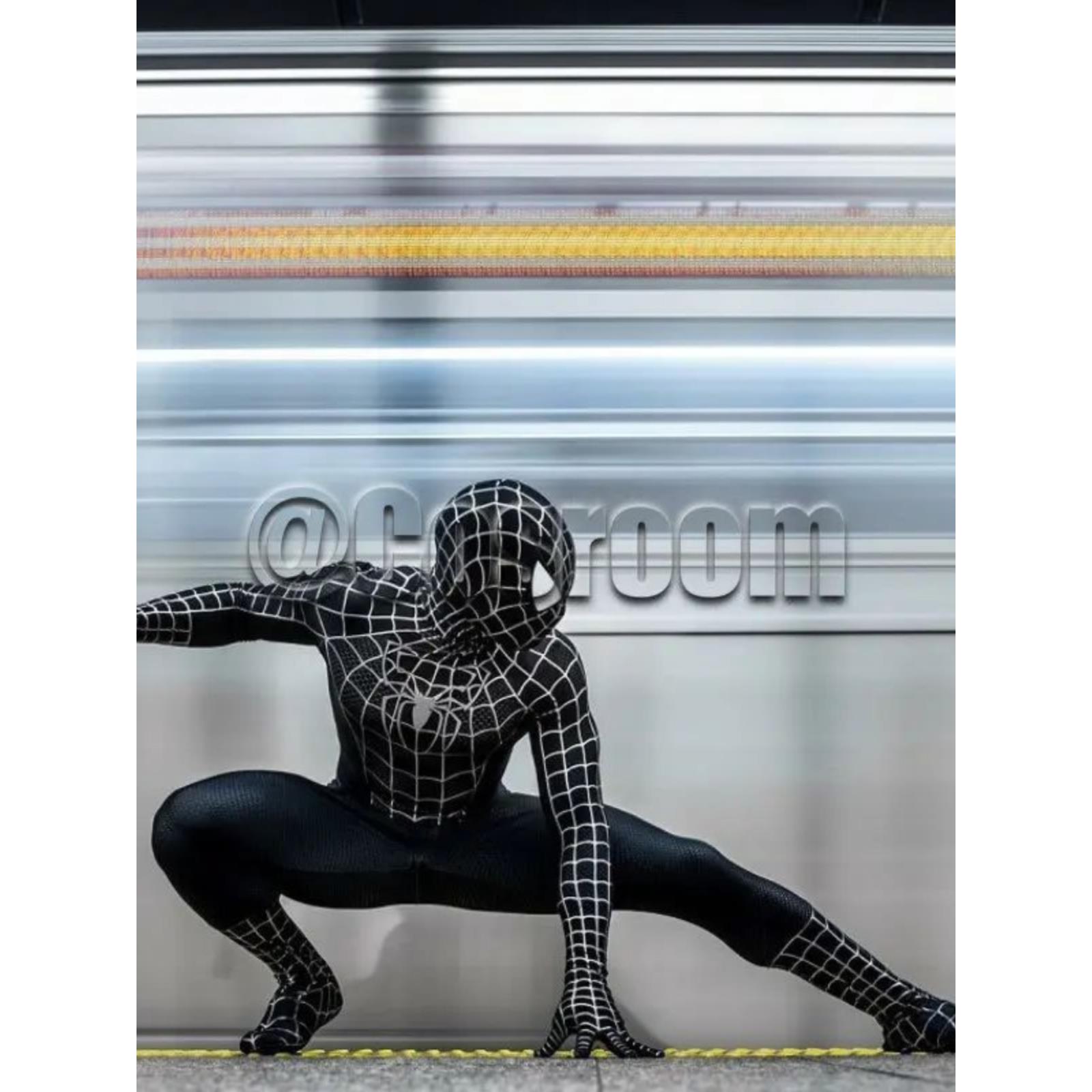 Tobey Maguire Spiderman Costume Black/Red Raimi Spider Man C