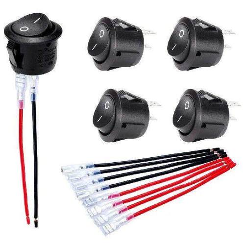 5PCS Round Rocker Switch ON Off SPST 20mm Mini 12 Volt