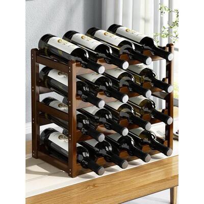 Collapsible Wooden Wine Bottle Rack Cabinet Decorative红酒架