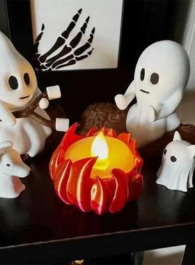 Cute Ghost Figurine Set Halloween Ghost Bonfire Party