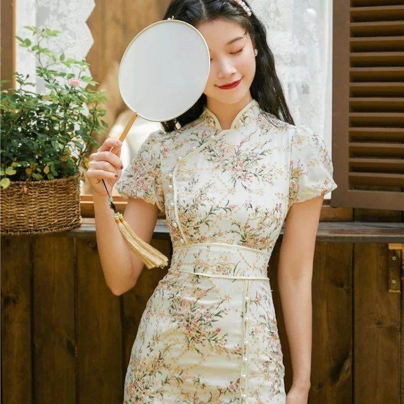 Cheongsam Qipao Chinese Traditional Dress Embroidery Retro I