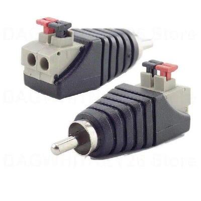 2pcs RCA Cable to Audio Male A/V Connector Speaker Wire