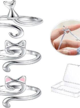 Yarn Ring Cat Ears Adjustable Size Crochet Ring Beginner