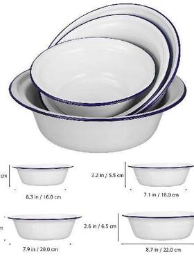 Enamel Bowl Set Retro Bowls for Kitchen Unbreakable