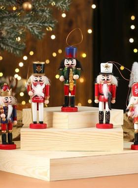 Wooden Nutcracker Decor - Christmas Tabletop Shelf Ornament