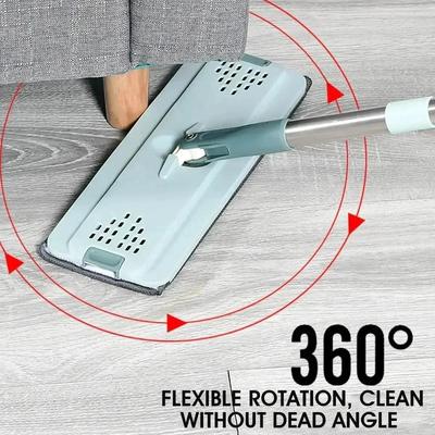 Flat Squeeze Mop with Bucket Hand Free Wringing Floor Cleani