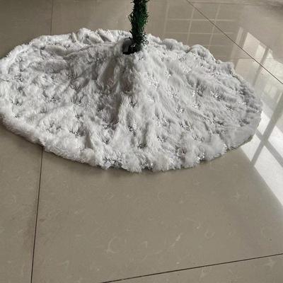 Christmas Tree Skirt Beads Imitation Snowflake Embroidery