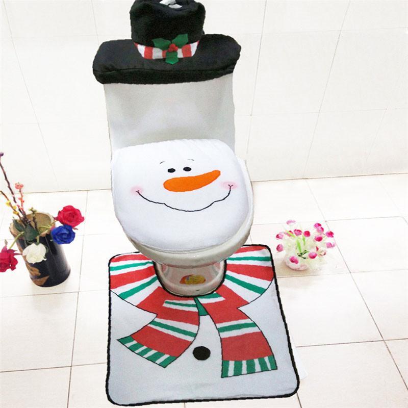Christmas Decorations for Home Bathroom Toilet Seat Cover