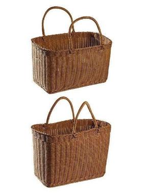 Handwoven Basket with Handle Fruit Sundries Holder