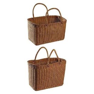 Basket Sundries with Fruit Holder Handle Handwoven