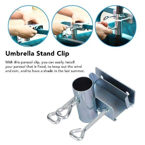 Sun Umbrella Mounting Clips Metal Iron Parasol Fixing Clamp