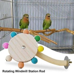 Perches Cage Toys Rotating Rotate Toy Wood Fun Bird