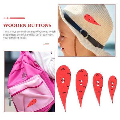 200 Pcs Cartoon Buttons for Crafts Wooden Carrot Has Pants