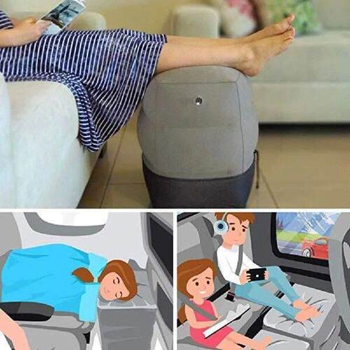 Inflatable Leg Pillow Adjustable Height Car Seat Foot Rest