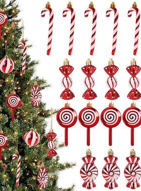 6pcs Christmas Lollipop Candy Cane Pendant Xmas Tree Hanging