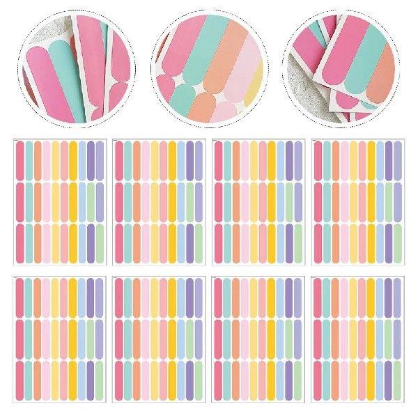 8 Sheets Color Stripes Wall Stickers for Children Adorable