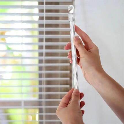2Pcs Curtain Modern Rod Pull W Transparent Stick Drapery