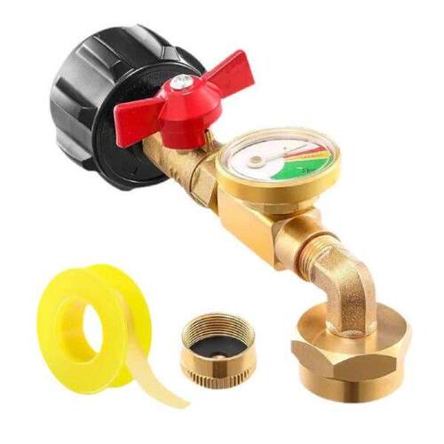 Propane Refill Elbow Adapter Reusable with Valve for Heater