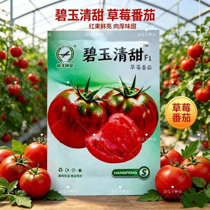 航丰碧玉清甜F1无限生长型草莓番茄种子耐储存抗TY早春秋延种植