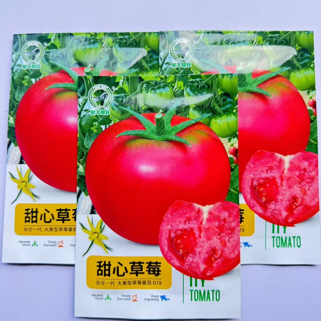 正品航丰甜心草莓番茄种子 大果无限生长型粉红草莓番茄越冬春秋