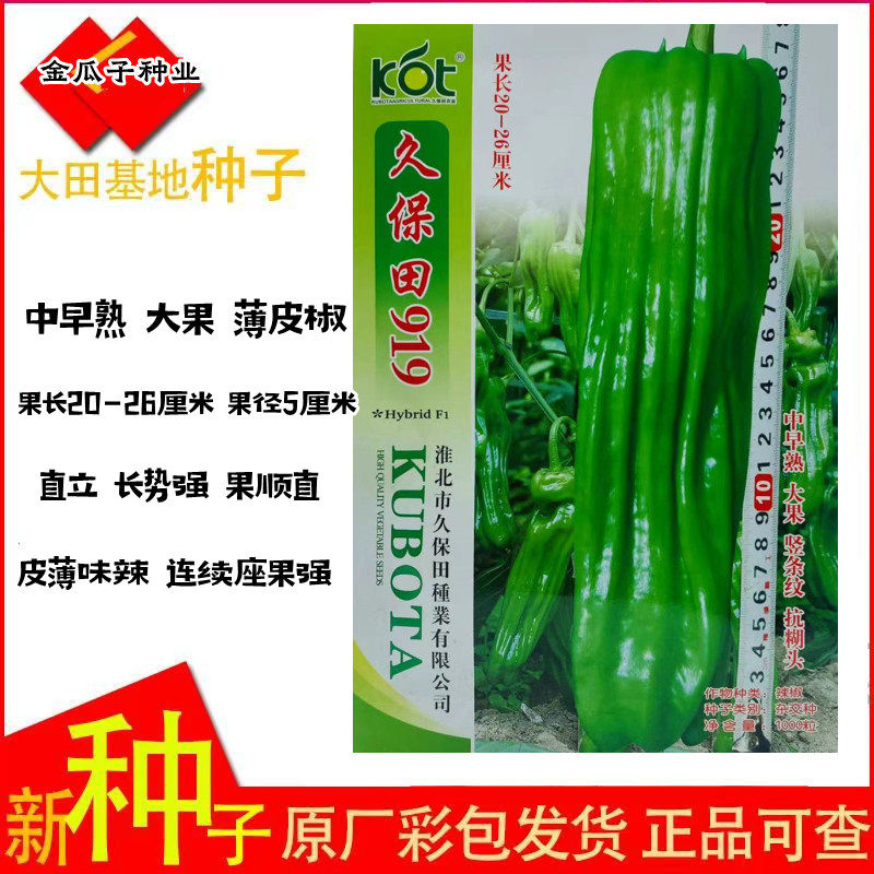 久保田919辣椒种子特大果薄皮椒种籽早中熟绿皮味辣抗糊头坐果强,鲜花速递/花卉仿真/绿植园艺,家庭园艺种子,淘宝优惠券,粉丝福利购,淘宝优惠卷