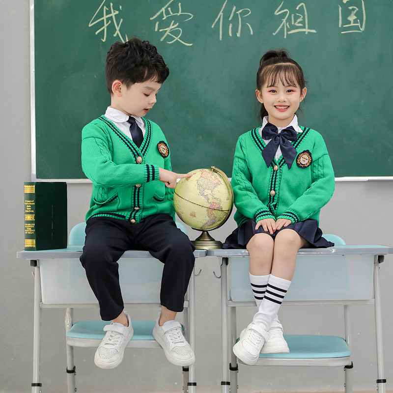 幼儿园园服春秋冬款英伦风小学生校服儿童运动会班服纯棉毛衣套装