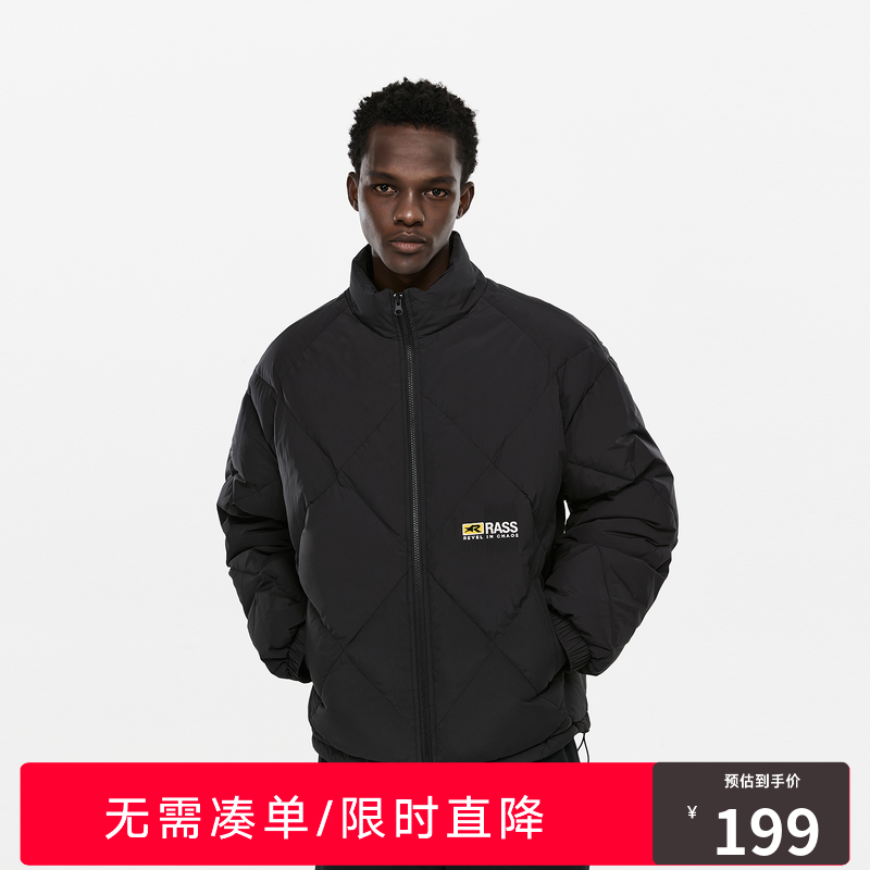 RASS刺绣菱格面包羽绒服