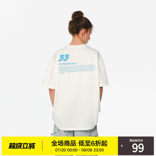 t恤 RASS背后排版 基础印花短袖 夏季 国潮牌潮流宽松圆领重磅情侣装