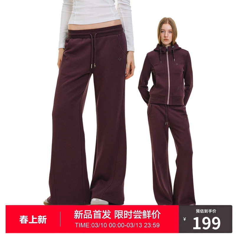 RASS网格抓毛基础针织卫裤套装 潮牌修身美式直筒运动休闲裤长裤