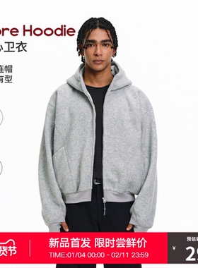 RASS连帽拉链基础质感卫衣 潮牌新款宽松休闲美式情侣款开衫外套