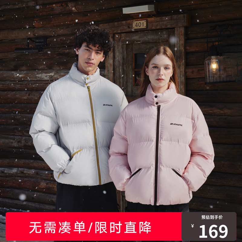 RASS大口袋立领结构撞色棉服 国潮牌冬季复古加厚情侣棉衣外套