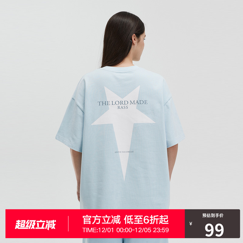 百搭短袖RASS复古情侣装