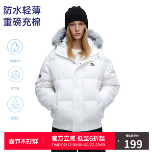 RASS基础连帽毛圈棉服 潮牌冬季新款情侣美式保暖防拉链外套棉衣