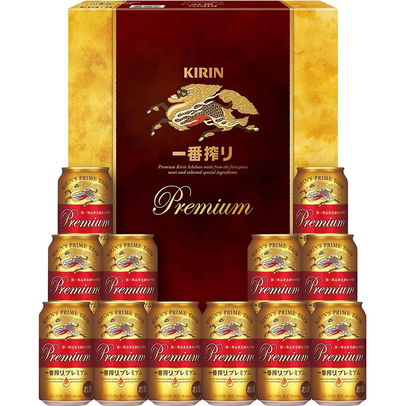 日本直邮麒麟礼盒装KIRIN麒麟一番榨啤酒 PREMIUM套装